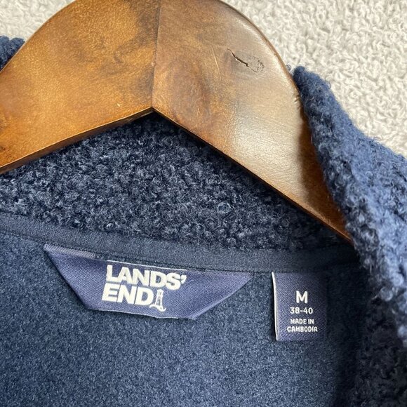 NEW Lands' End Men's M Sherpa Fleece Pullover Mock neck Sweatshirt - Picture 5 of 8